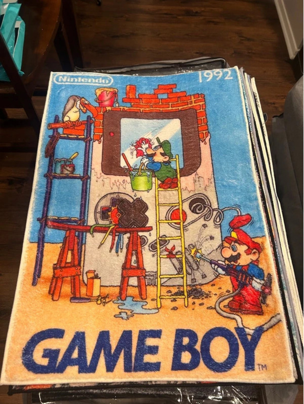 Mario & Luigi Gameboy Tufted Rug 22”x32”
